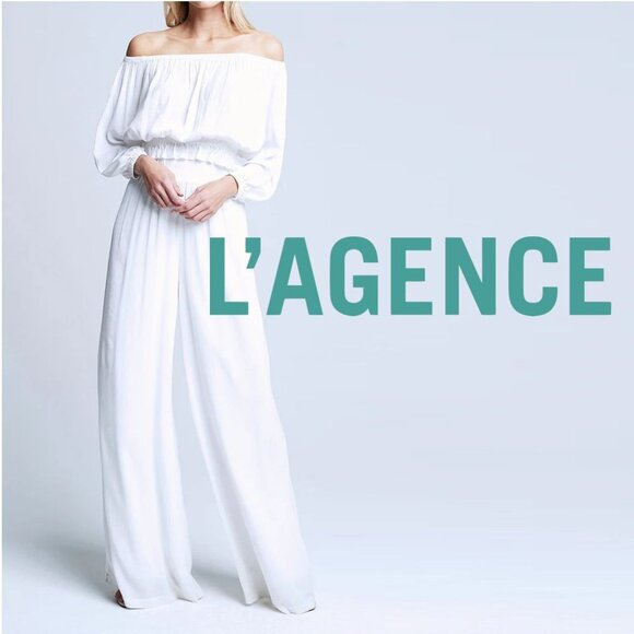 L´AGENCE Nikita Wide Leg White Pants XS $330 NWOT